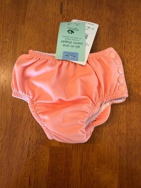 24 Months (25-30 pounds) Green Sprouts coral all in one swim diaper